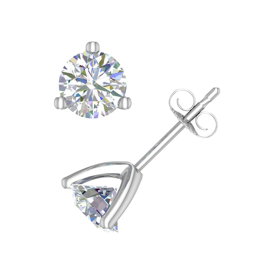 0.15 Carat 3-Prong Diamond Stud Earrings in Gold - IGI Certified