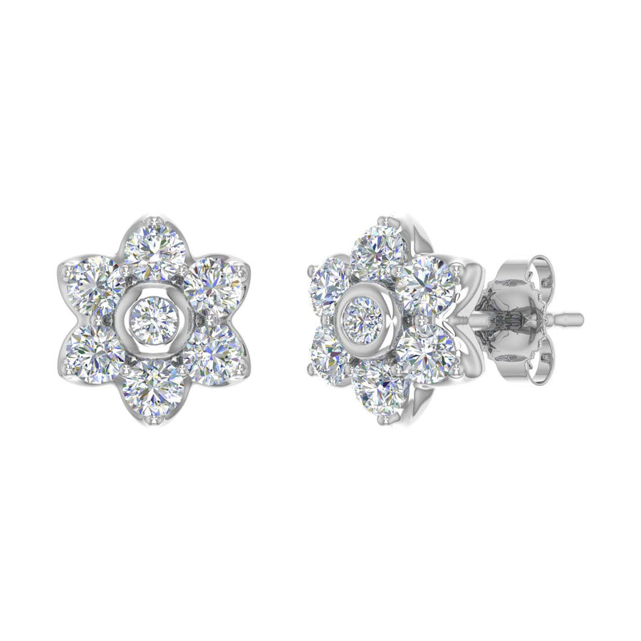 1/2 Carat Diamond Star Stud Earrings in Gold - IGI Certified