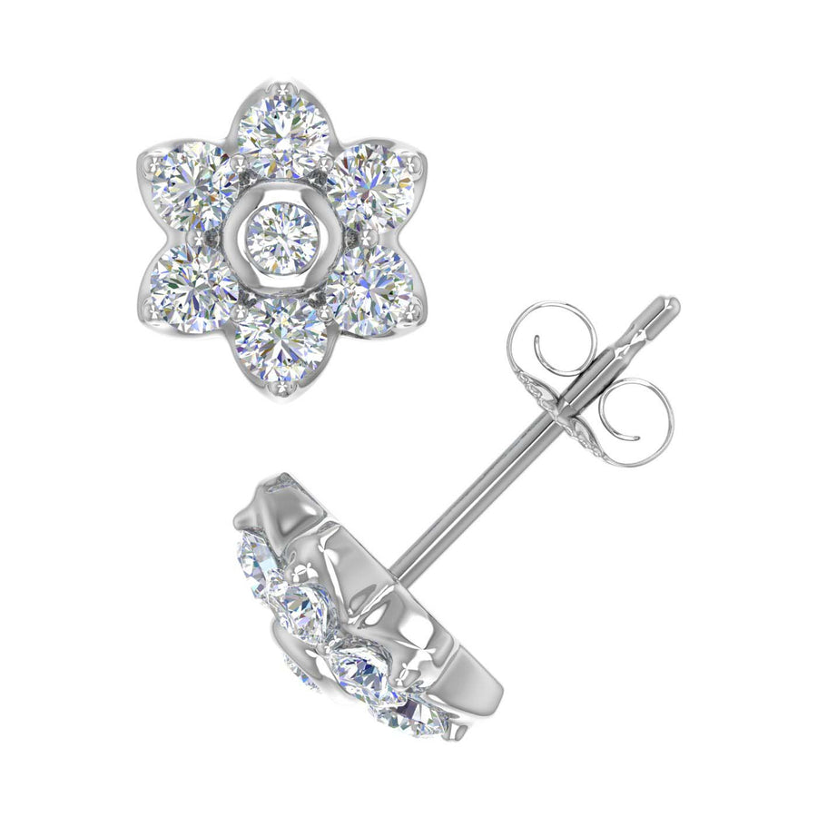 1/2 Carat Diamond Star Stud Earrings in Gold - IGI Certified