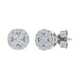 1/4 Carat Cluster Diamond Stud Earrings in Gold