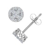 1/4 Carat Cluster Diamond Stud Earrings in Gold