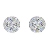 1/4 Carat Cluster Diamond Stud Earrings in Gold - IGI Certified