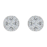 1/4 Carat Cluster Diamond Stud Earrings in Gold