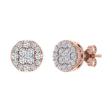1/2 Carat Cluster Diamond Stud Earrings in Gold