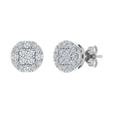 1/2 Carat Cluster Diamond Stud Earrings in Gold