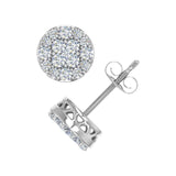 1/2 Carat Cluster Diamond Stud Earrings in Gold