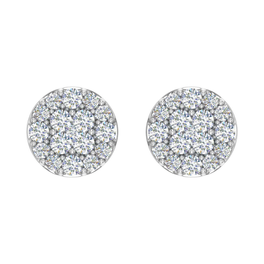 1/2 Carat Cluster Diamond Stud Earrings in Gold
