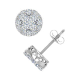3/4 Carat Cluster Diamond Stud Earrings in Gold - IGI Certified