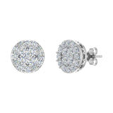 1 Carat (ctw) Cluster Diamond Stud Earrings in Gold - IGI Certified