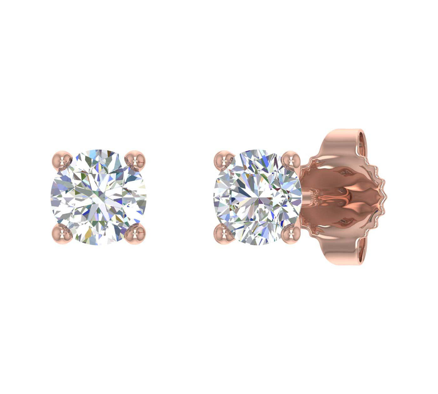 1/5 Carat 4-Prong Diamond Stud Earringsin Gold