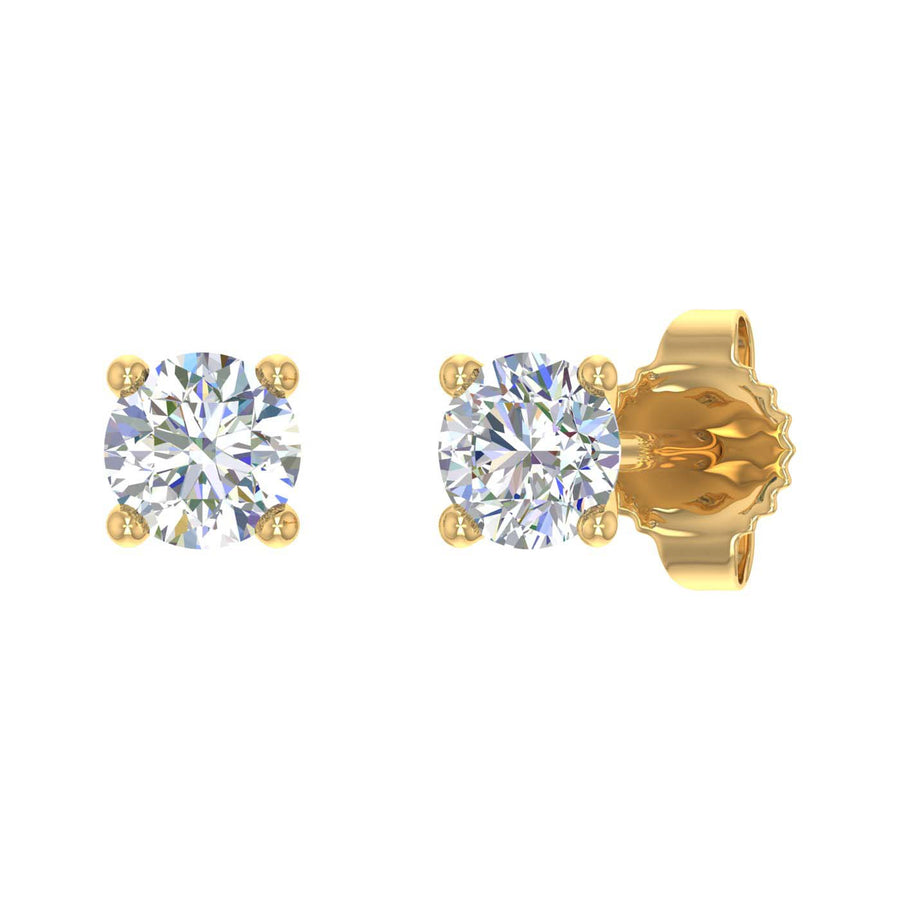 1/5 Carat 4-Prong Diamond Stud Earringsin Gold - IGI Certified