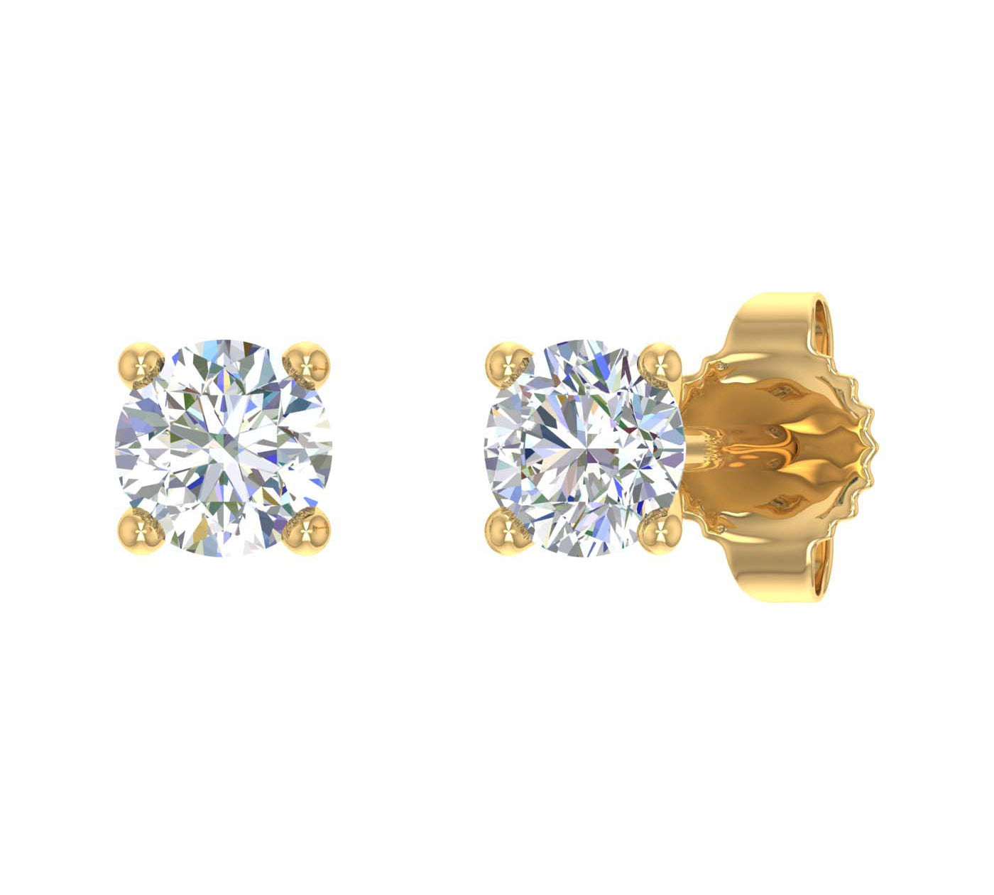 1/5 Carat 4-Prong Diamond Stud Earringsin Gold