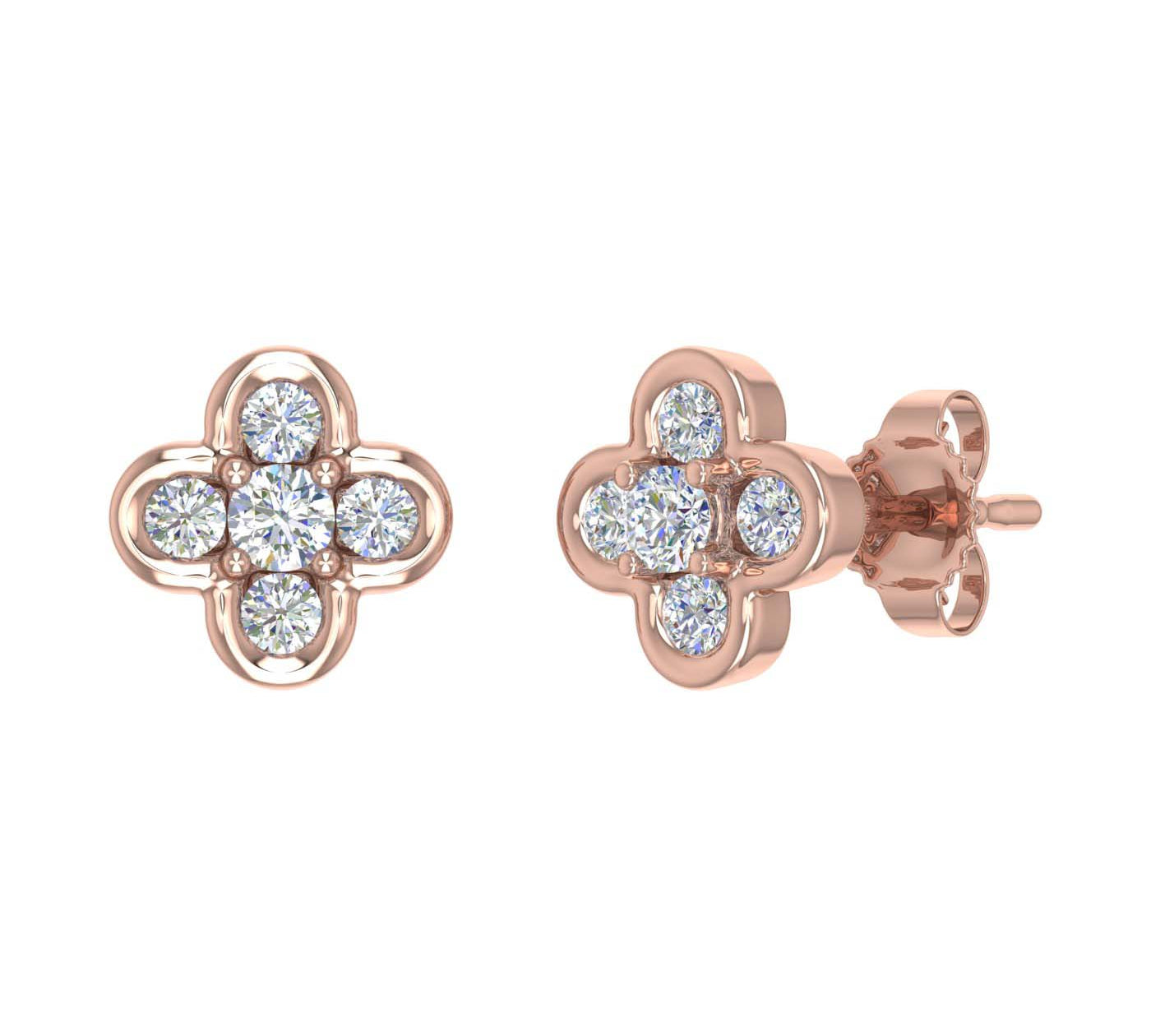 1/5 Carat Diamond Stud Earrings in Gold
