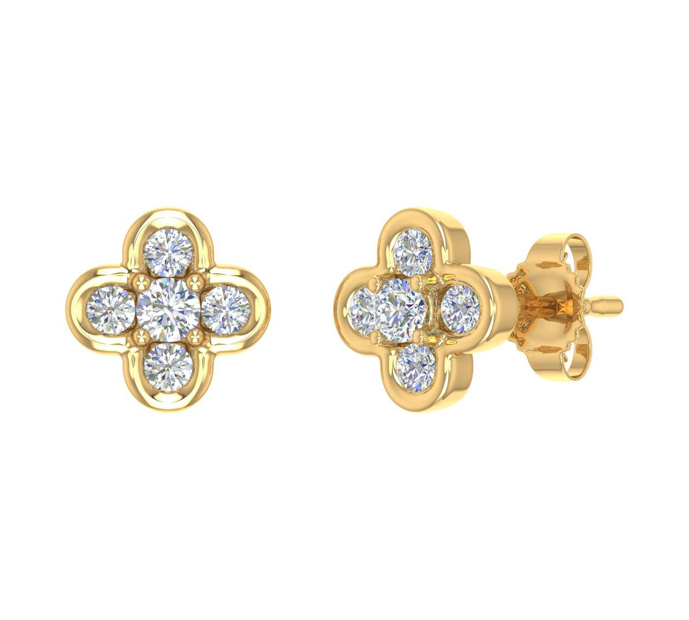 1/5 Carat Diamond Stud Earrings in Gold