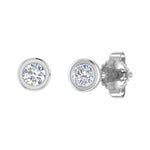 0.14 Carat Bezel Set Diamond Stud Earrings in Gold 