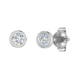 0.14 Carat Bezel Set Diamond Stud Earrings in Gold 