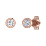 1/5 Carat Bezel Set Diamond Stud Earrings in Gold