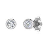 1/5 Carat Bezel Set Diamond Stud Earrings in Gold