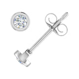 1/5 Carat Bezel Set Diamond Stud Earrings in Gold