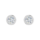 1/5 Carat Bezel Set Diamond Stud Earrings in Gold
