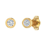 1/5 Carat Bezel Set Diamond Stud Earrings in Gold