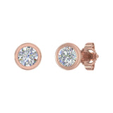 Bezel Set Diamond Stud Earrings in Gold (0.35 Carat) - IGI Certified