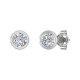 Bezel Set Diamond Stud Earrings in Gold (0.35 Carat)