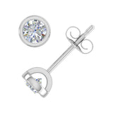 Bezel Set Diamond Stud Earrings in Gold (0.35 Carat) - IGI Certified