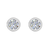 Bezel Set Diamond Stud Earrings in Gold (0.35 Carat) - IGI Certified