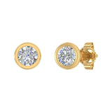 Bezel Set Diamond Stud Earrings in Gold (0.35 Carat) - IGI Certified