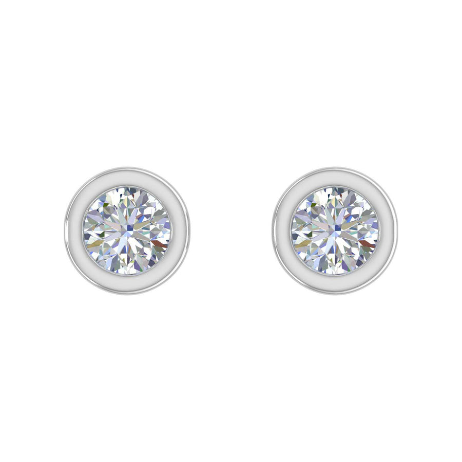 0.27 Carat Bezel Setting Diamond Stud Earrings in Gold