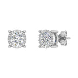 1/2 Carat Pave Set Diamond Stud Earrings in Gold