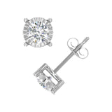 1/2 Carat Pave Set Diamond Stud Earrings in Gold