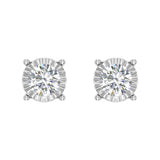 1/2 Carat Pave Set Diamond Stud Earrings in Gold