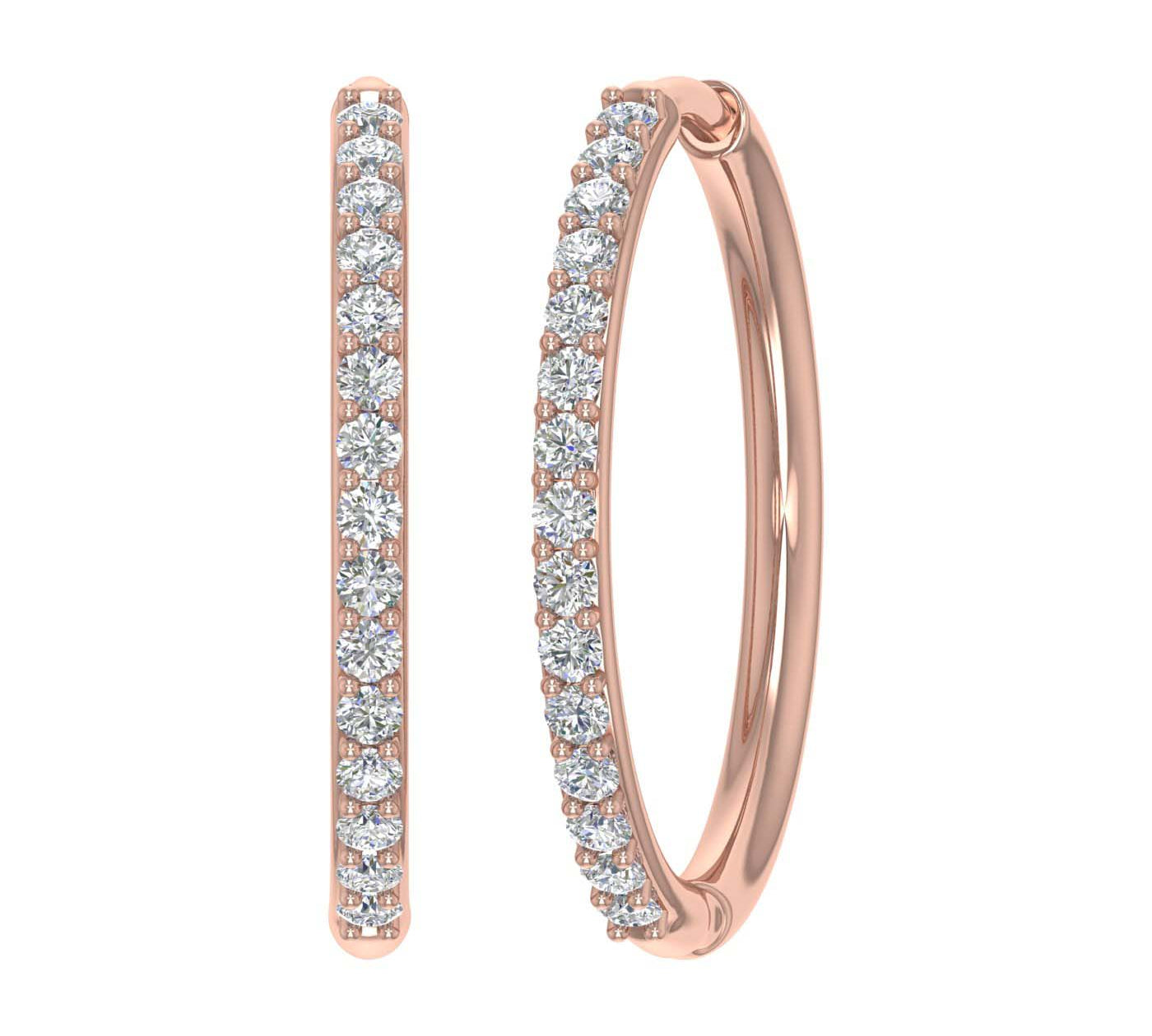 0.40 Carat Diamond Hoop Earrings in Gold