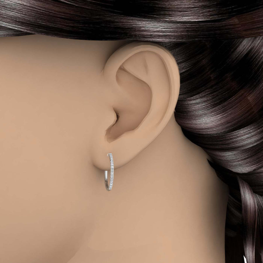 0.40 Carat Diamond Hoop Earrings in Gold