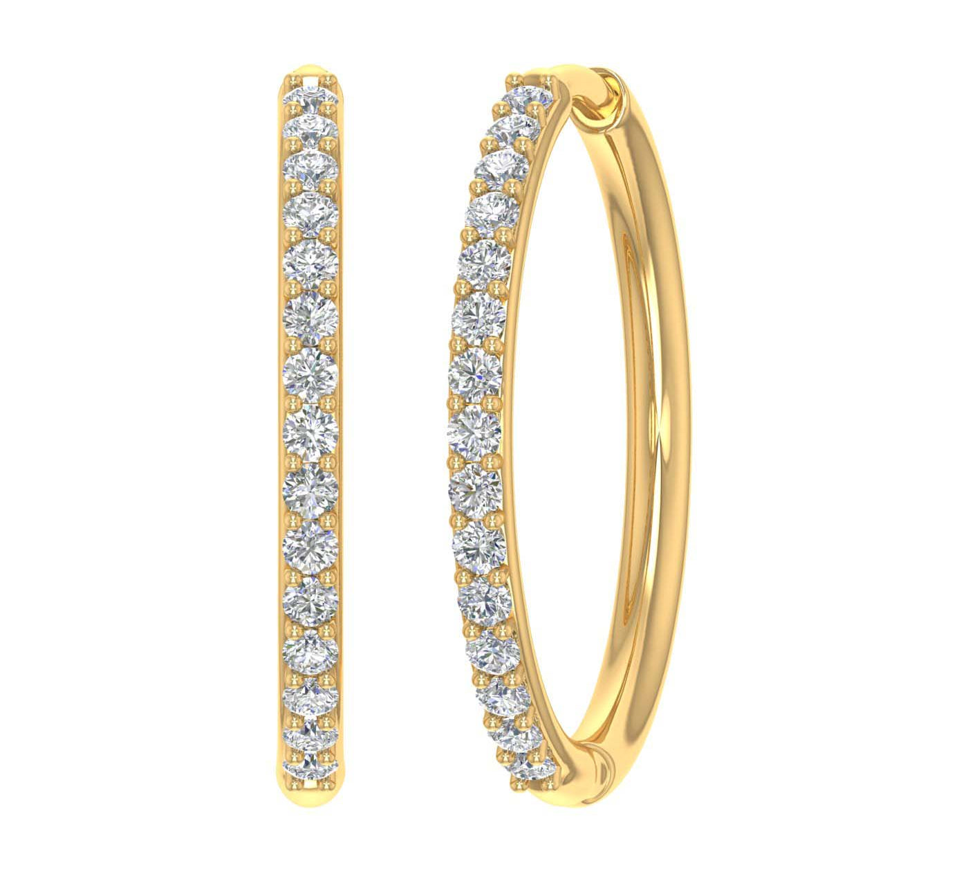 0.40 Carat Diamond Hoop Earrings in Gold