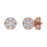 0.15 Carat Cluster Diamond Stud Earrings in Gold