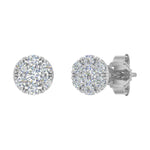 0.15 Carat Cluster Diamond Stud Earrings in Gold-ER-03431-I1I2-14KW