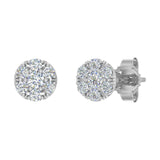 0.15 Carat Cluster Diamond Stud Earrings in Gold-ER-03431-I1I2-14KW