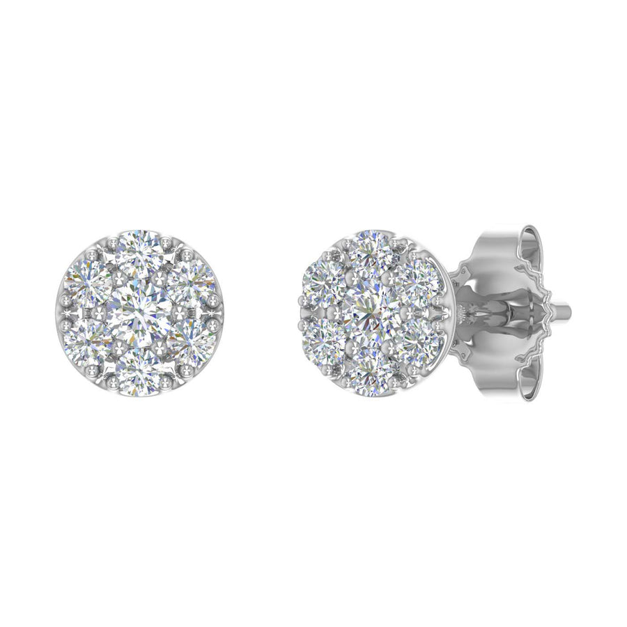 0.15 Carat Cluster Diamond Stud Earrings in Gold