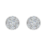 0.15 Carat Cluster Diamond Stud Earrings in Gold