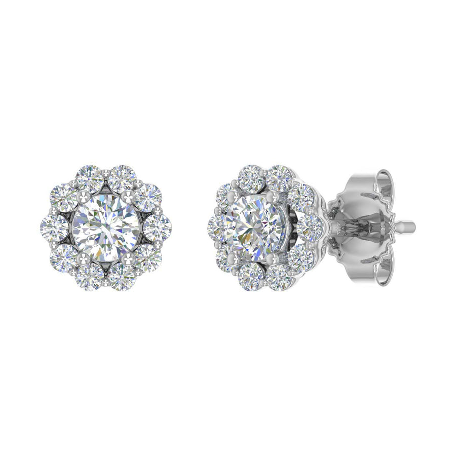 1/3 Carat Cluster Diamond Stud Earrings in Gold