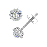 1/3 Carat Cluster Diamond Stud Earrings in Gold