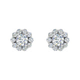 1/3 Carat Cluster Diamond Stud Earrings in Gold