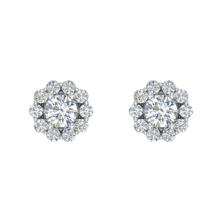 1/3 Carat Cluster Diamond Stud Earrings in Gold - IGI Certified