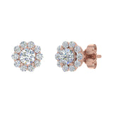 1/2 Carat Cluster Diamond Stud Earrings in Gold