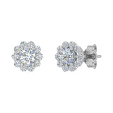 1/2 Carat Cluster Diamond Stud Earrings in Gold