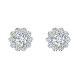 1/2 Carat Cluster Diamond Stud Earrings in Gold