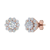 1 Carat (ctw) Cluster Diamond Stud Earrings in Gold